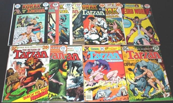 TARZAN and KORAK Lot of 12 DC Comics 1970's