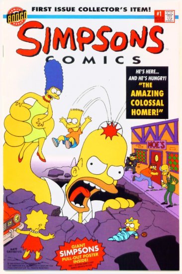 SIMPSONS #1 Bongo Comics 1993 VF/NM with Poster