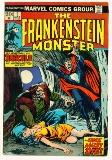 THE MONSTER OF FRANKENSTEIN #9 Marvel Comics 1974 Dracula