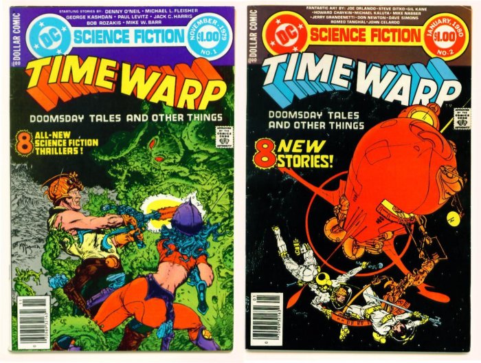 TIME WARP #1 and #2 DC Comics Dollar Giants 1979