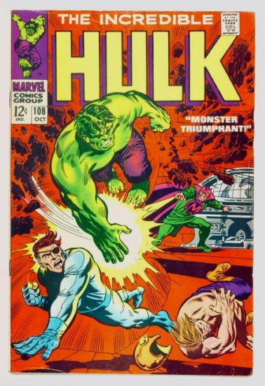 INCREDIBLE HULK #108 Marvel Comics 1968 FINE