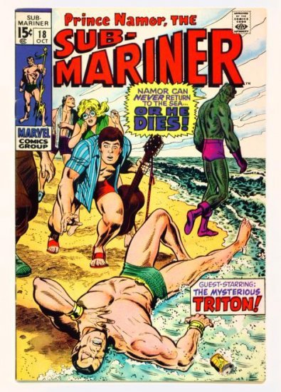 SUB-MARINER #18 Marvel Comics 1969 TRITON Inhumans