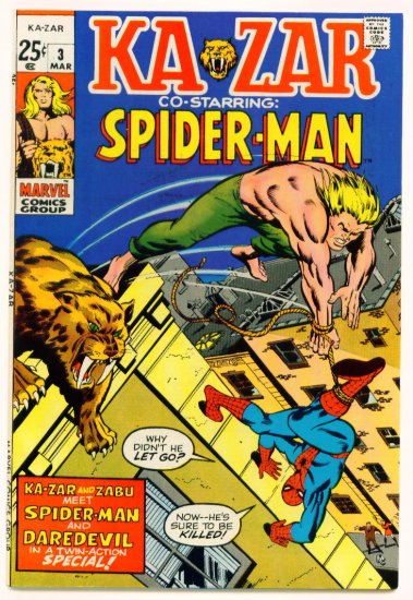 KA-ZAR #3 GIANT Marvel Comics 1971 SPIDER-MAN X-MEN