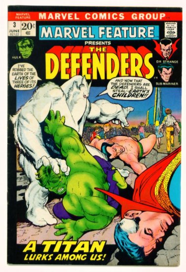 MARVEL FEATURE #3 Marvel Comics 1972 3rd Appearance Defenders