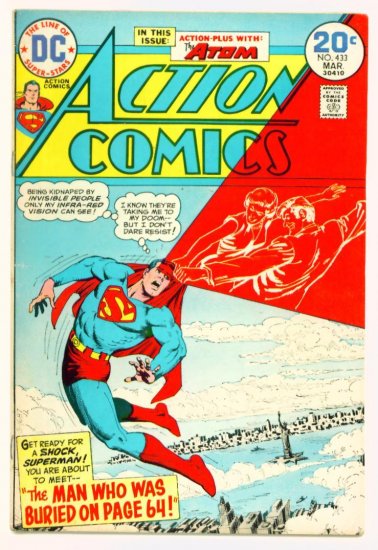 ACTION COMICS #433 DC 1974 Superman & The Atom