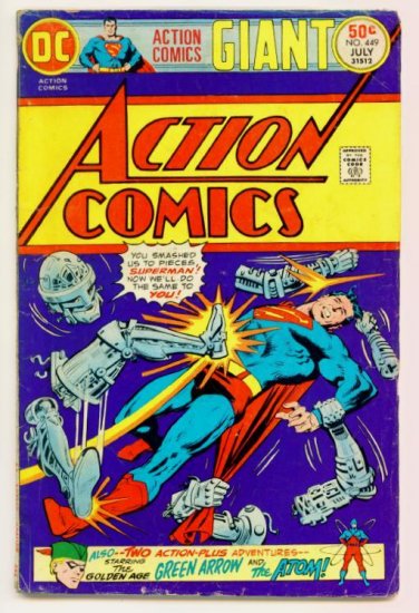 GIANT ACTION COMICS #449 DC 1975 The Atom Green Arrow