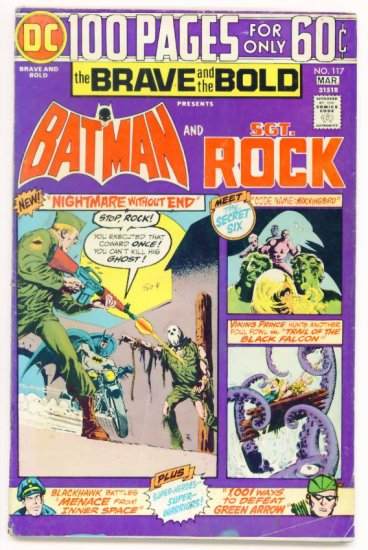 The BRAVE AND THE BOLD #117 DC COMICS 1975 Batman Sgt Rock 100 PAGE GIANT