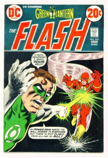 The FLASH #222 DC Comics 1973 Green Lantern co-stars