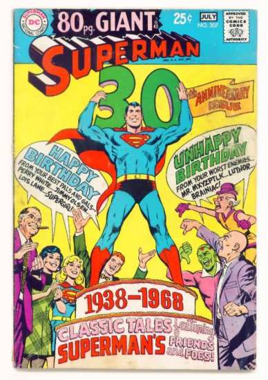 SUPERMAN #207 DC Comics 1968 80 PAGE GIANT G-48