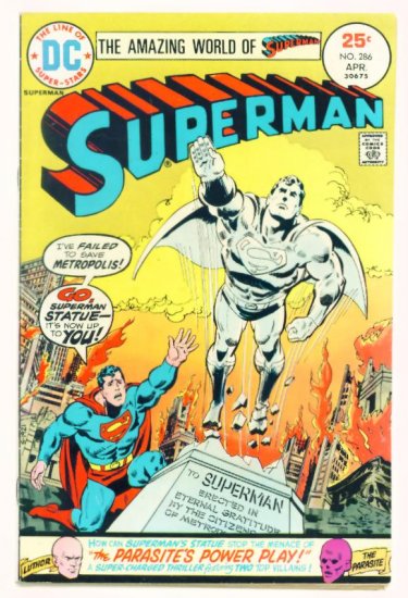 SUPERMAN #286 DC Comics 1975 Lex Luthor and Parasite