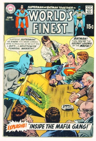 WORLDS FINEST #194 DC Comics 1970 Superman and Batman