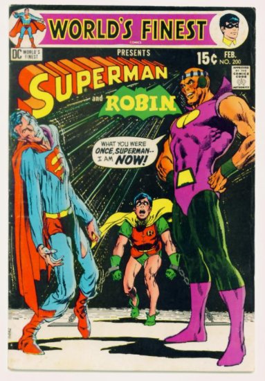WORLDS FINEST #200 DC Comics 1971 Superman and Robin