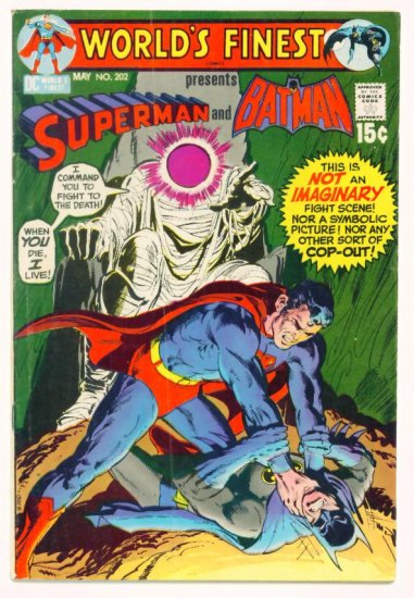 WORLDS FINEST #202 DC Comics 1971 Superman and Batman