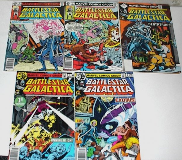 BATTLESTAR GALACTICA Lot of 5 Marvel Comics 1979 #1 - #9