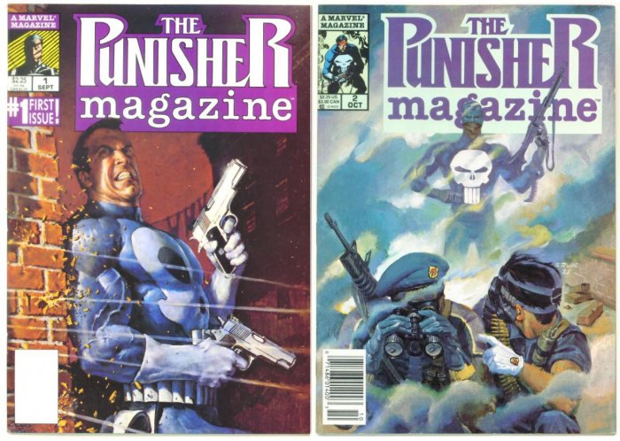 PUNISHER MAGAZINE #1 and #2 Marvel Comics 1989 Lot of 2