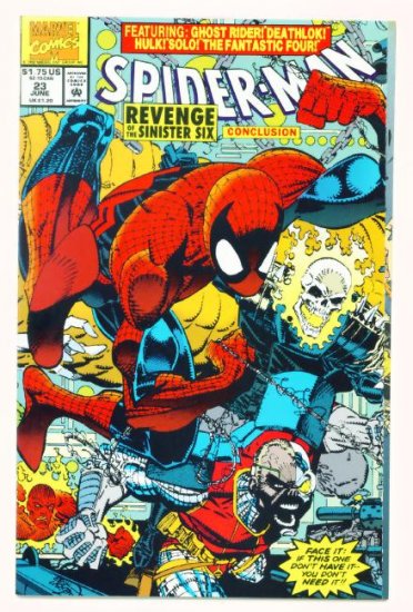 SPIDER-MAN #23 Marvel Comics 1992 NM Hulk Ghost Rider