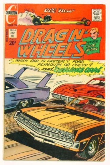 DRAG N WHEELS #54 Charlton Comics 1972 Hot Rod