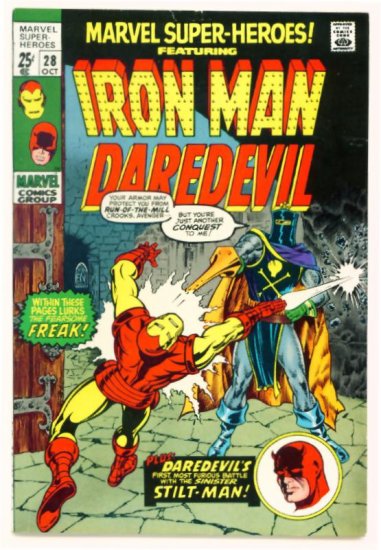 DAREDEVIL and IRON MAN Marvel Super-Heroes #28 Marvel Comics 1970 GIANT