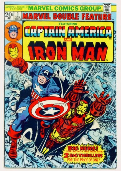MARVEL DOUBLE FEATURE #1 Marvel Comics 1973 Captain America Iron Man