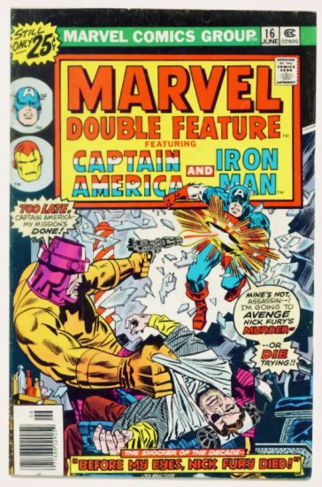 MARVEL DOUBLE FEATURE #16 Marvel Comics 1976 Captain America Iron Man