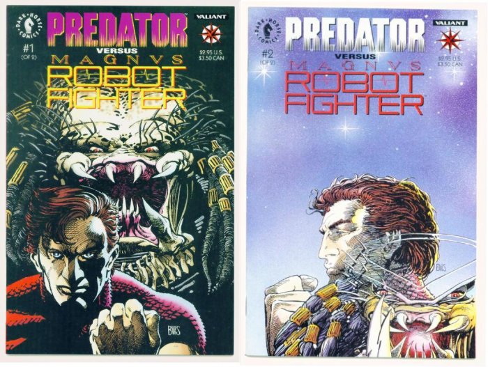 PREDATOR VS MAGNUS ROBOT FIGHTER #1 and #2 Valiant Comics FULL RUN