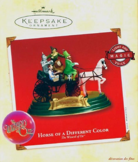WIZARD of OZ HORSE of a DIFFERENT COLOR Hallmark Christmas Ornament 2002