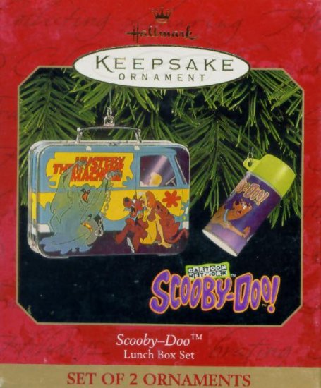 SCOOBY DOO LUNCH BOX SET Miniature Hallmark Christmas Ornament 1999 Hanna Barbera