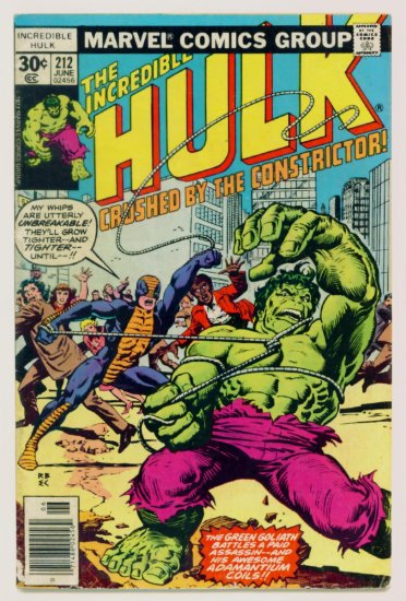 INCREDIBLE HULK #212 Marvel Comics 1977 First Appearance Constrictor