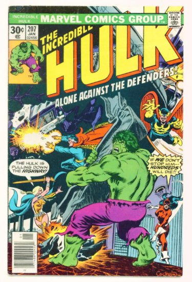 INCREDIBLE HULK #207 Marvel Comics 1977 The Defenders