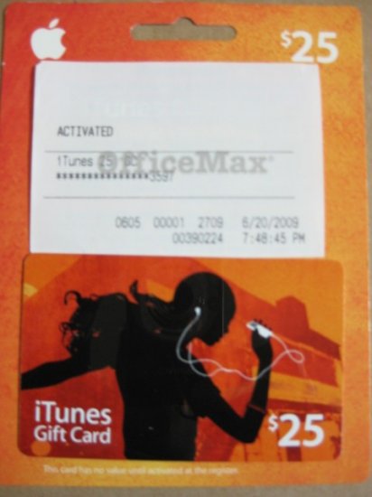 $25 Apple iTunes US Store Gift Card for iPod iPhone