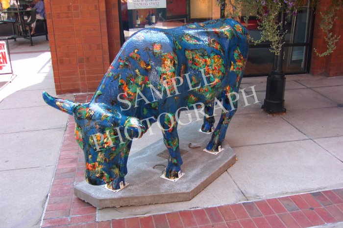 Cows On Parade - Glazed Black and Blue Moo