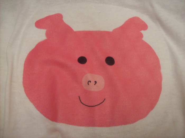 XL, white, piggy face