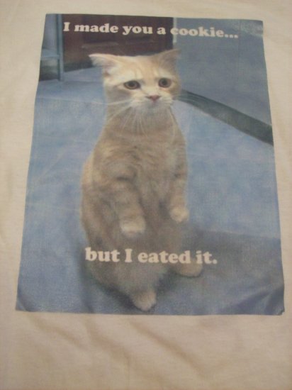 34-36, white, LOL cat - I eated it