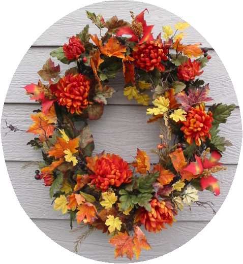Autumn Blaze Fall floral wreath 24"