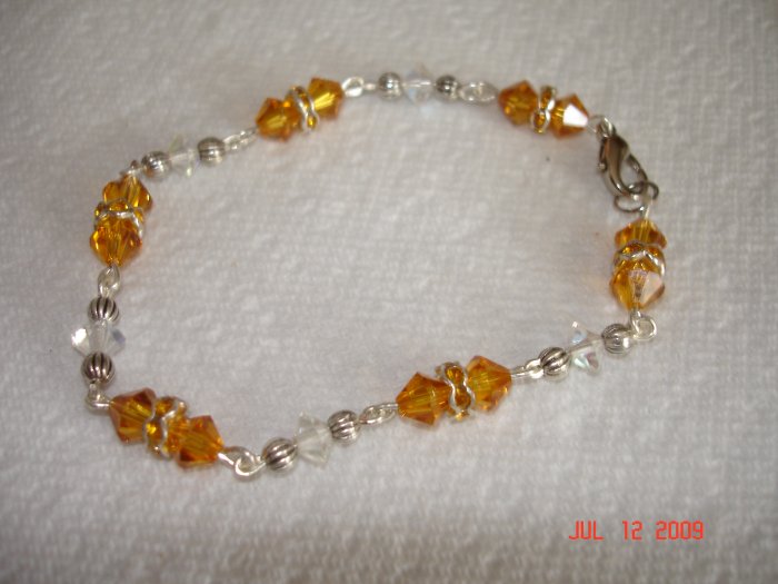 Amber Swarovski crystal bracelet