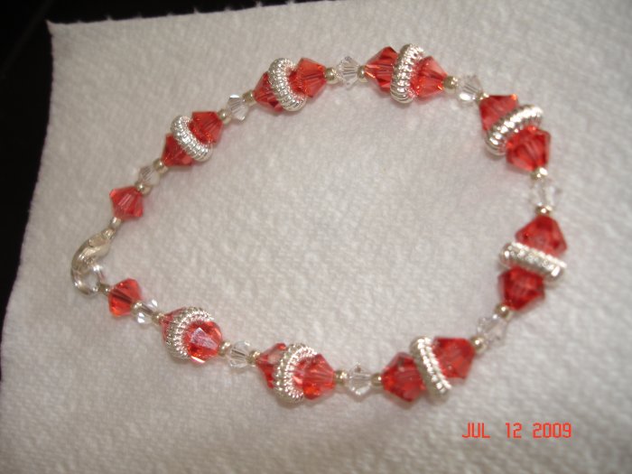 Swarovski coral bracelet