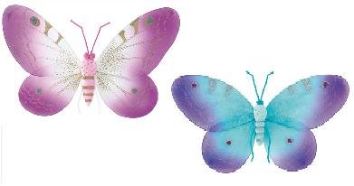 NEW! Smal and Large Pink and Purple Butterfly Wall Decor