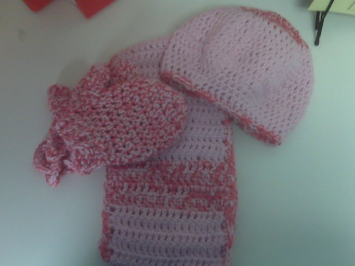Pink & Pink Multicolor Children's Winter Set
