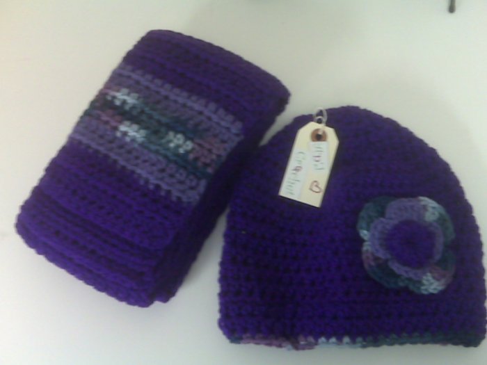 Bright Purple Adult Scarf Set