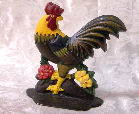 Cast Iron Colorful Rooster