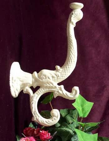 Cast Iron White Dolphin/Fish Hook