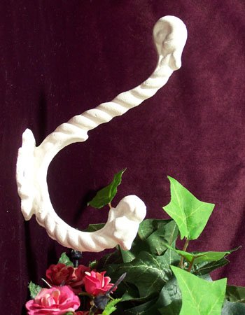 Cast Iron Antique White Rope Hook