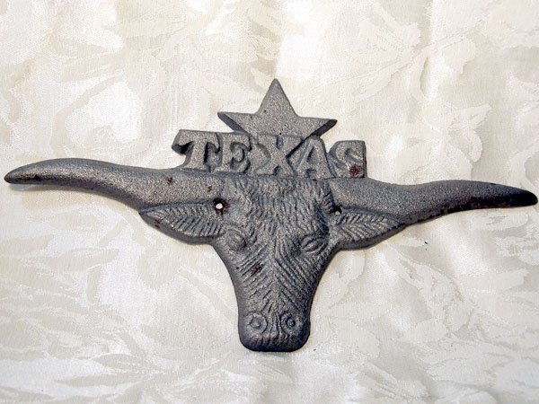Cast Iron Large Texas Longhorn Plaque