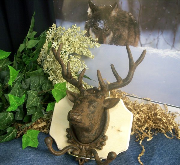 Cast Iron Elk Deer Head Wall Hook