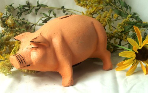 Cast Iron Pink Piggy Bank