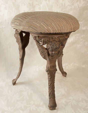 Tall Cast Iron 3 Legged Angel Stool