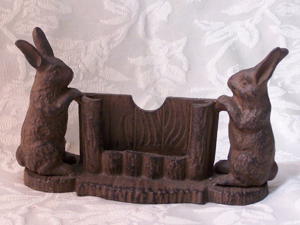 Cast Iron Rabbit Business Card Holder