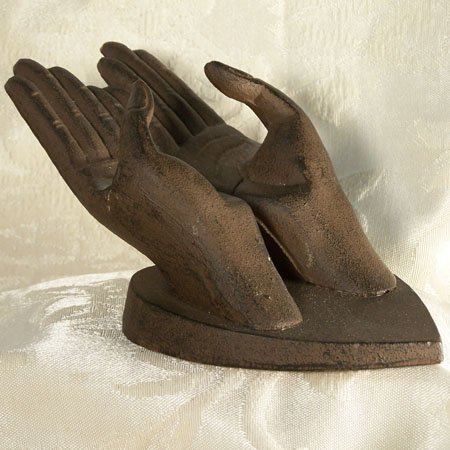 Cast Iron Hands Business Card Holder