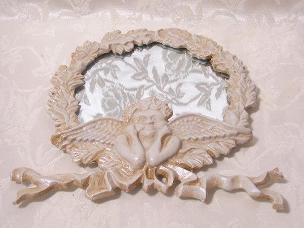 Cast Iron Angel Mirror