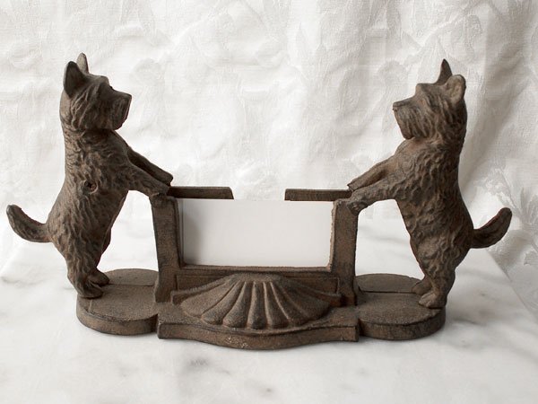 Cast Iron Scottie Business Card Holder